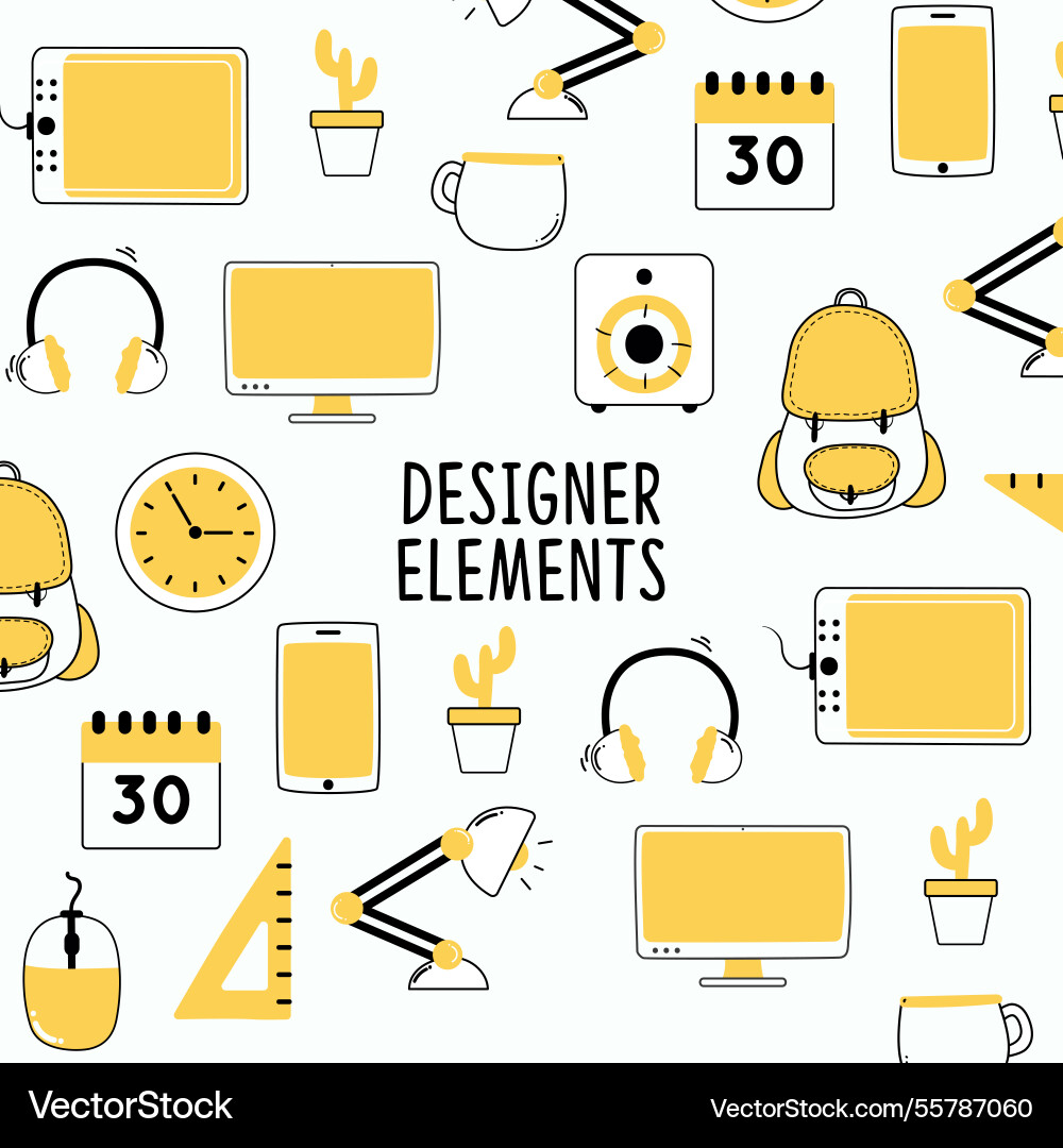 Flat design elements background Vector Image