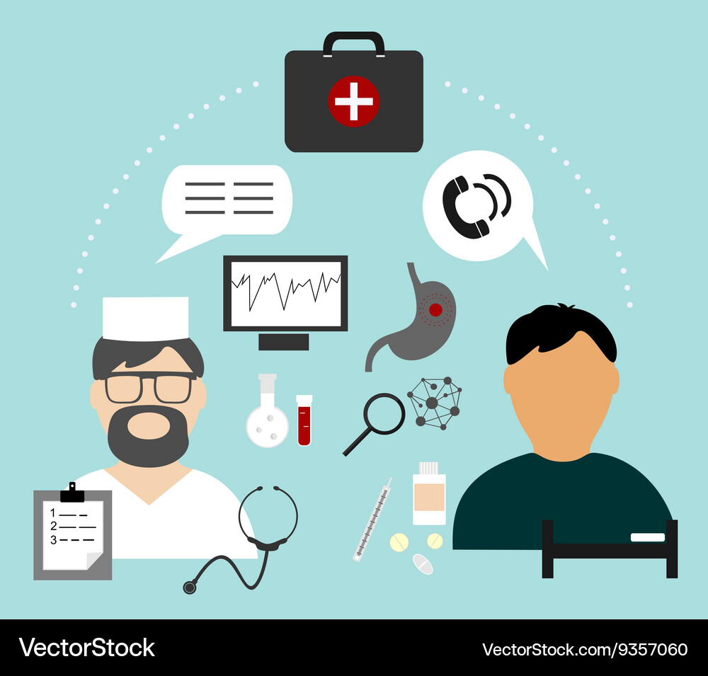 Infografiken sind krank und die Arztmedizin Vektorbild