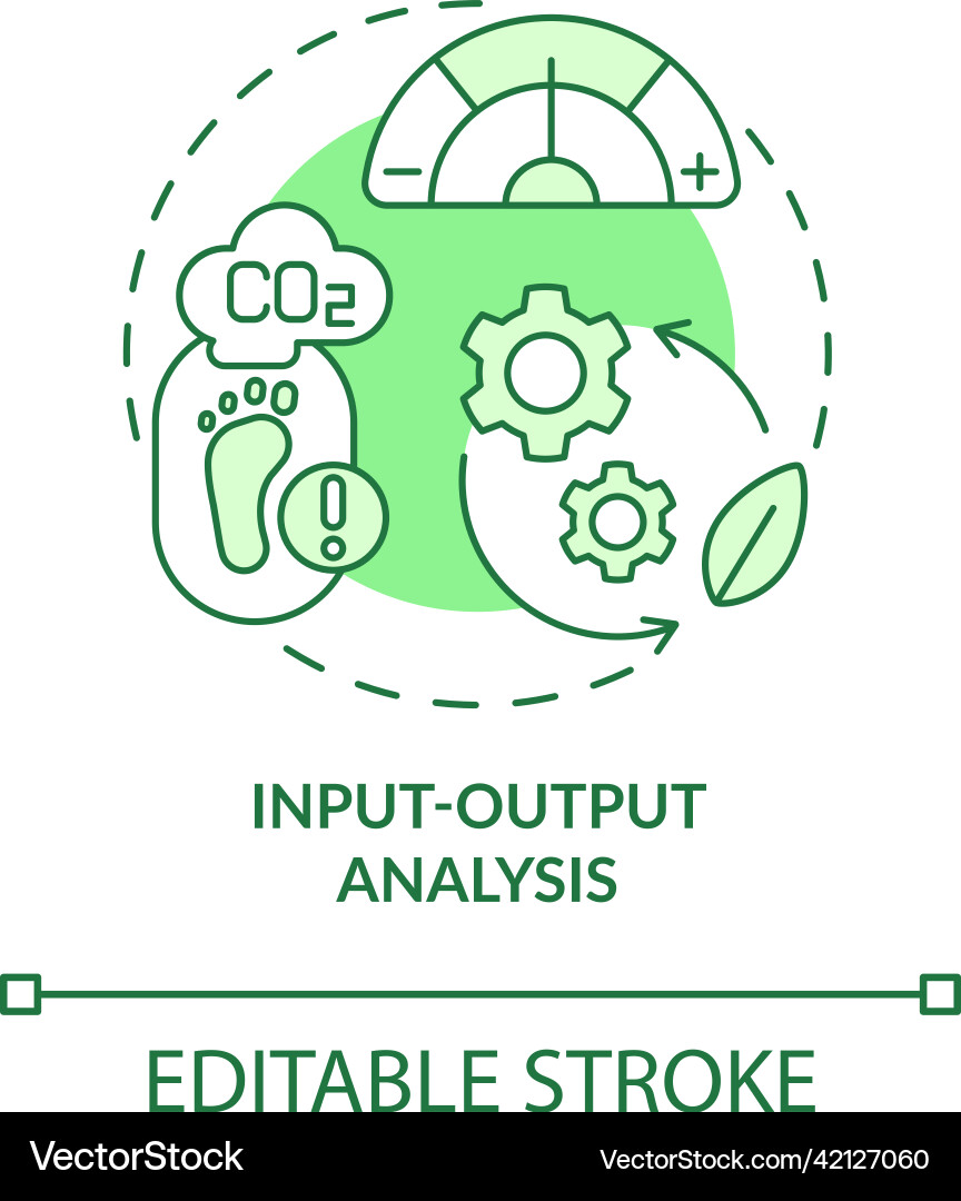 Input output analysis green concept icon Input output analysis green concept icon vector image