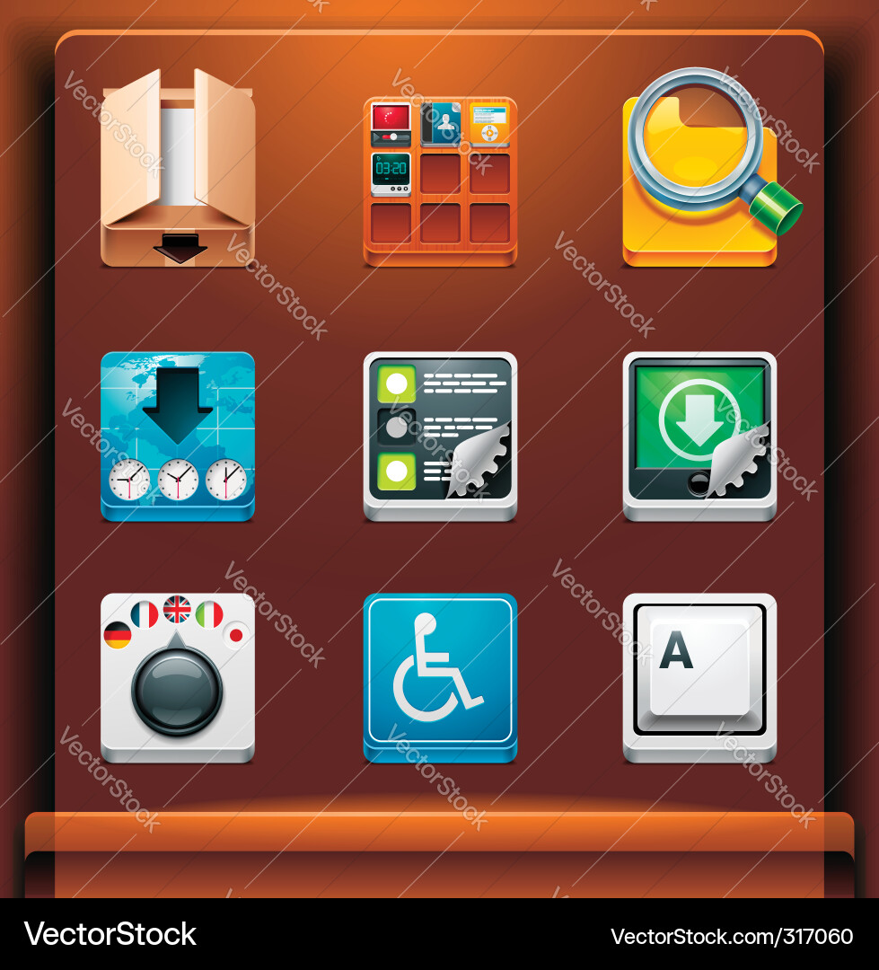 Mobile App Icons - System Tools vector image