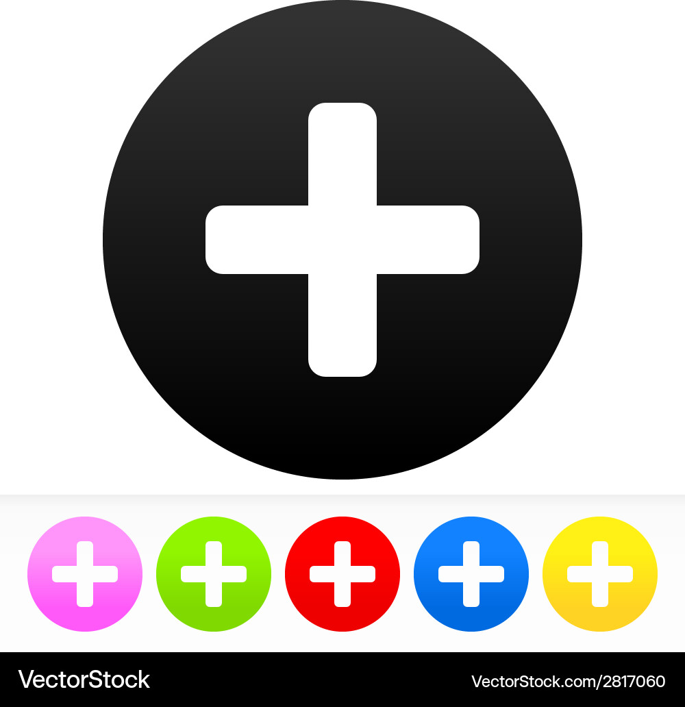 Plus symbol set Royalty Free Vector Image - VectorStock