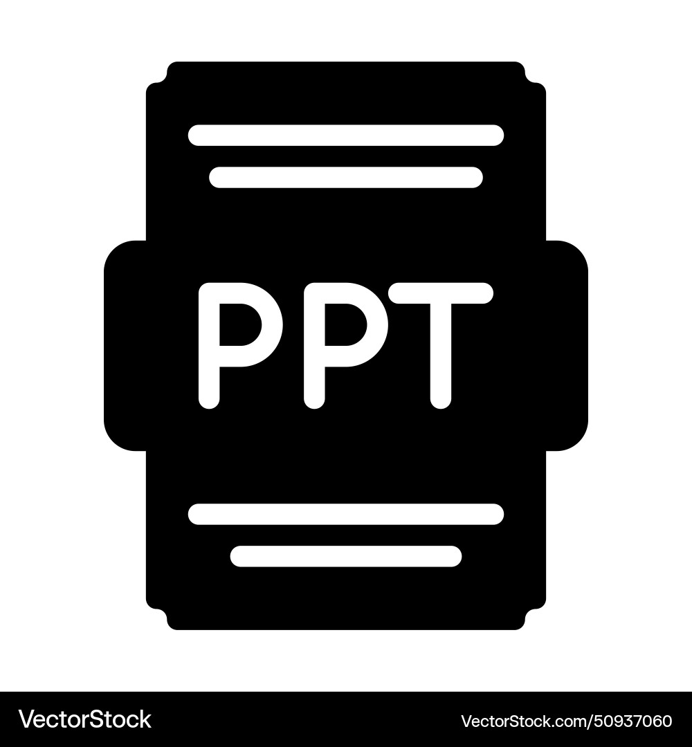 Ppt file icon solid style spreadsheet type Ppt file icon solid style spreadsheet type vector image