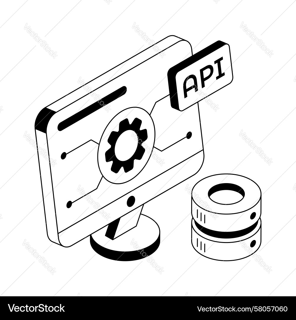 Smart API Interface Vector Image