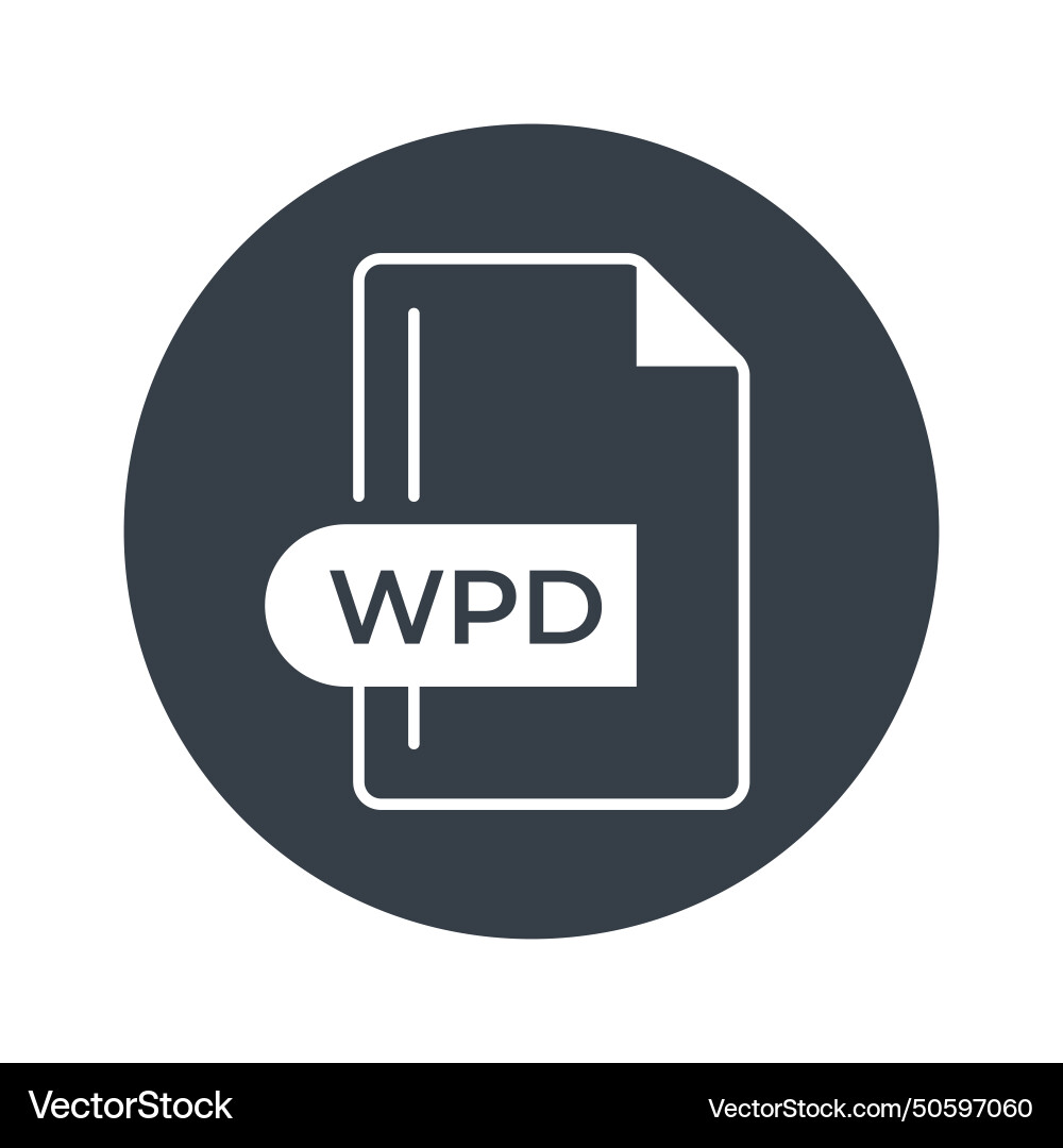 Wpd file format icon extension filled vector image