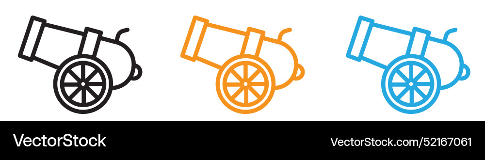 Cannon icon logo set collection for web app ui Vector Image
