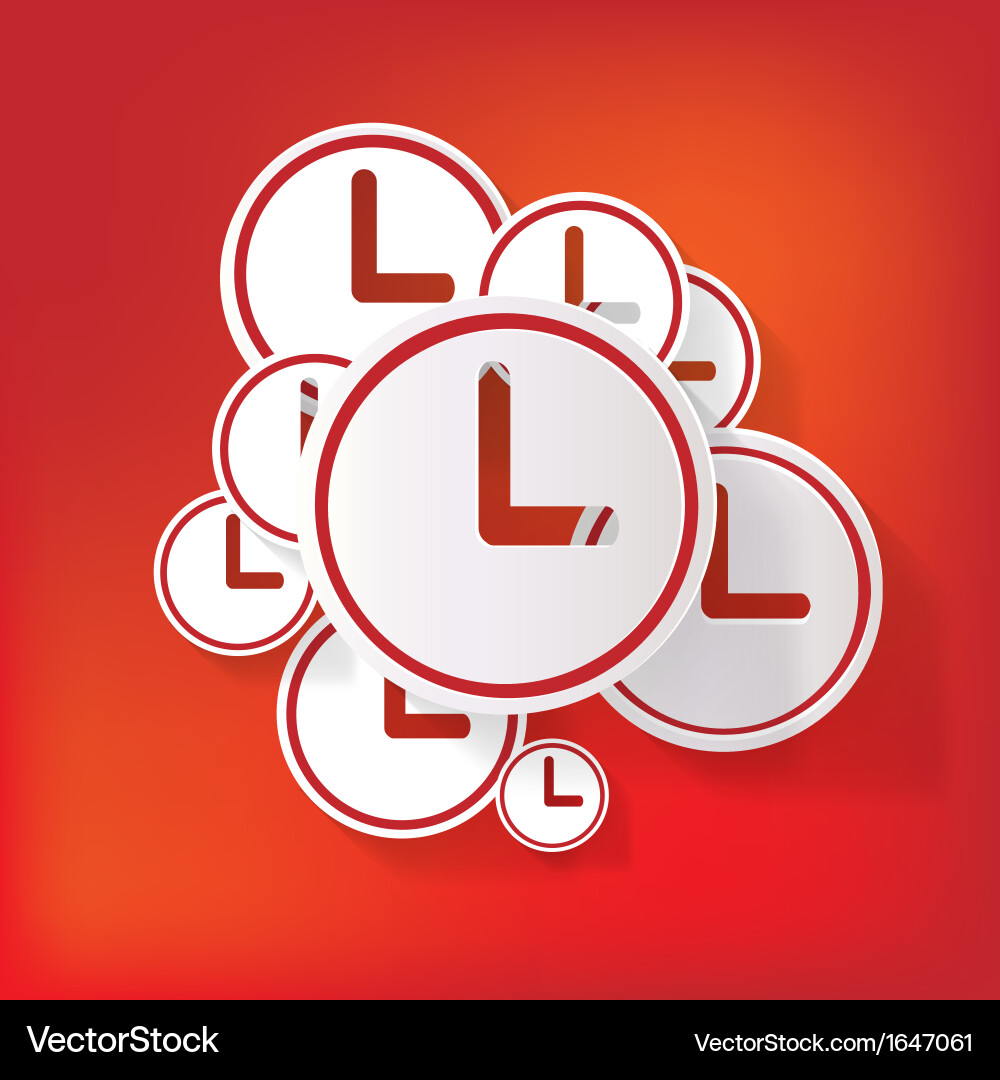 Clock web icon button vector image