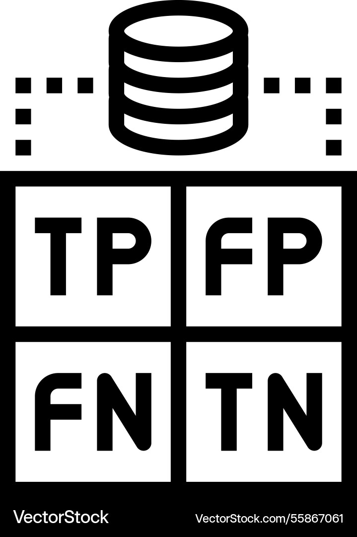 Confusion matrix machine learning line icon Vector Image