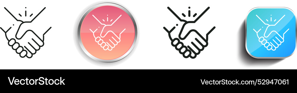Cooperate icon thin linear regular and button Cooperate icon thin linear regular and button vector image