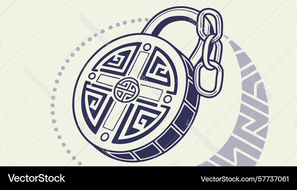 Geometric padlock icon with abstract pattern vector image