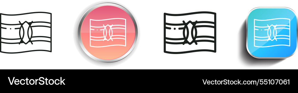 Kenya icon thin linear regular and button style vector image