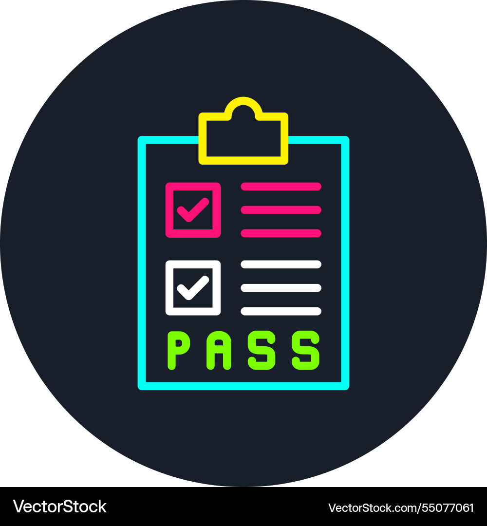 Pass line multi color icon Vector Image