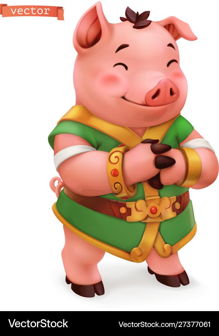 Pig funny animal in chinese zodiac vector image