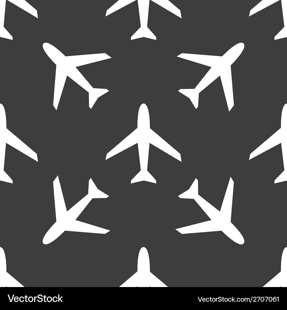 Plane web icon flat design seamless pattern Vector Image