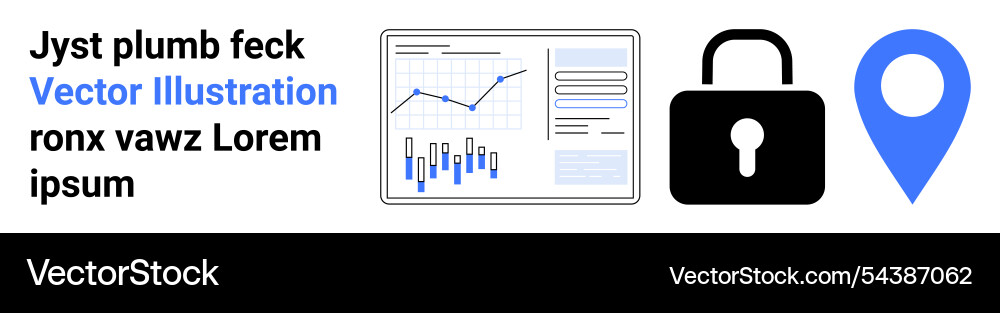 Data analysis security and geolocation concept Data analysis security and geolocation concept vector image