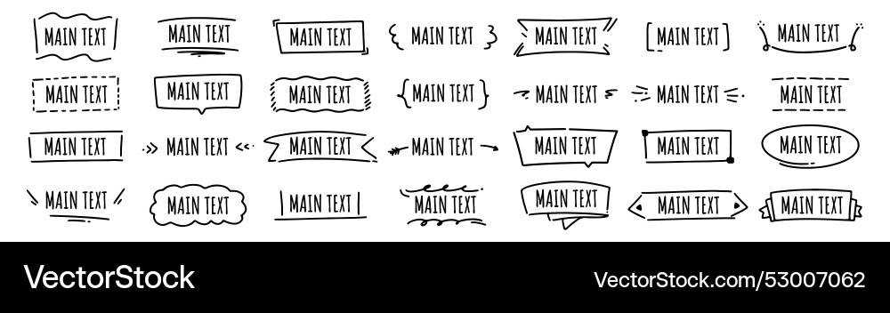 Handwriting doodle frames with copy space Handwriting doodle frames with copy space vector image
