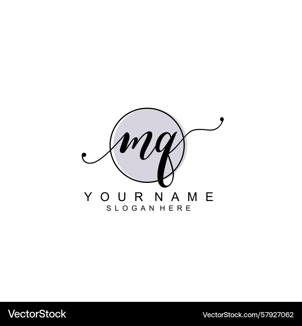 Handwriting logo concepts with initial mq Handwriting logo concepts with initial mq Vector Image