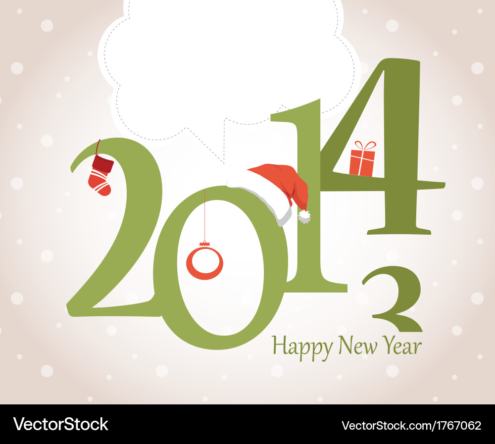 New year greeting card with christmas objects Vector Image