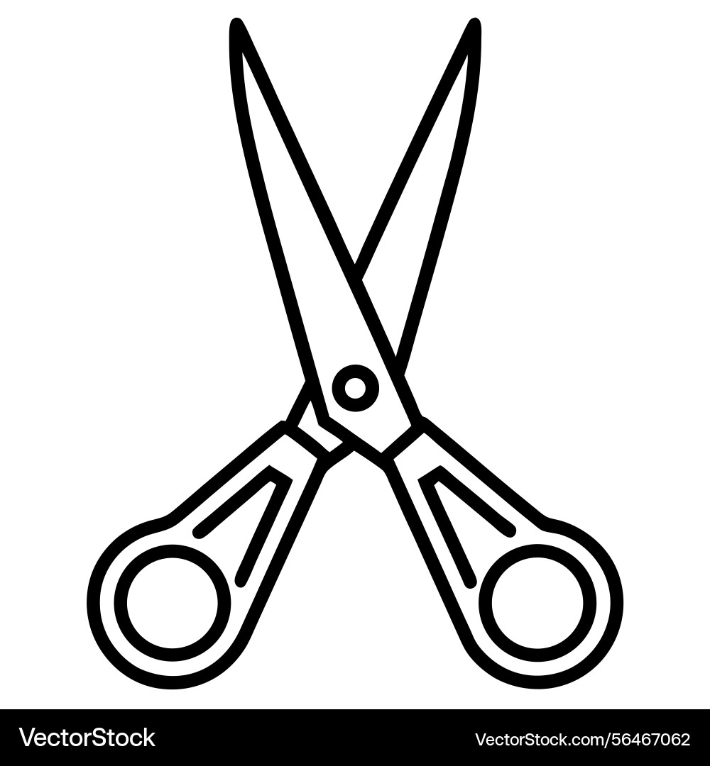 Open scissors icon simple outline style isolated vector image