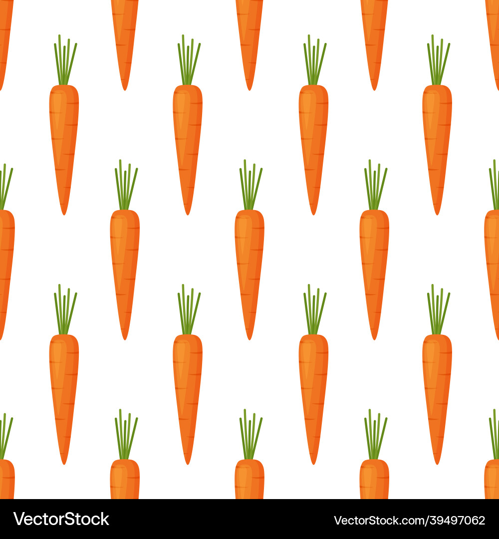 Seamless pattern with carrots carrot background vector image