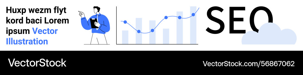 Seo concept with graphs analytics and business Vector Image