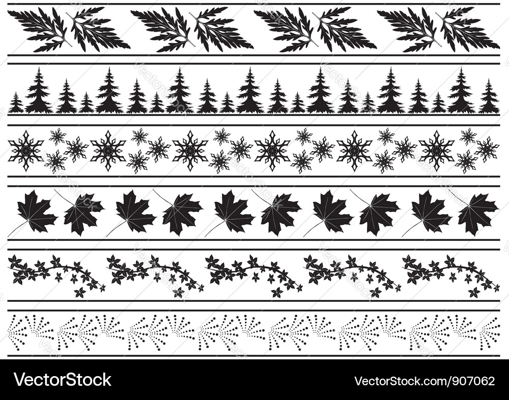 Set of black borders with design elements Vector Image