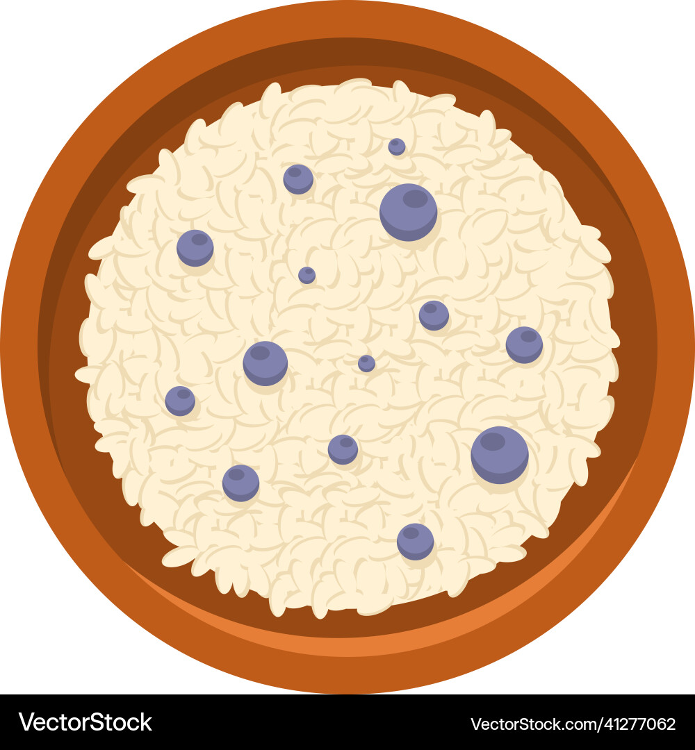 Traditional oatmeal porridge or rice decorated Traditional oatmeal porridge or rice decorated vector image