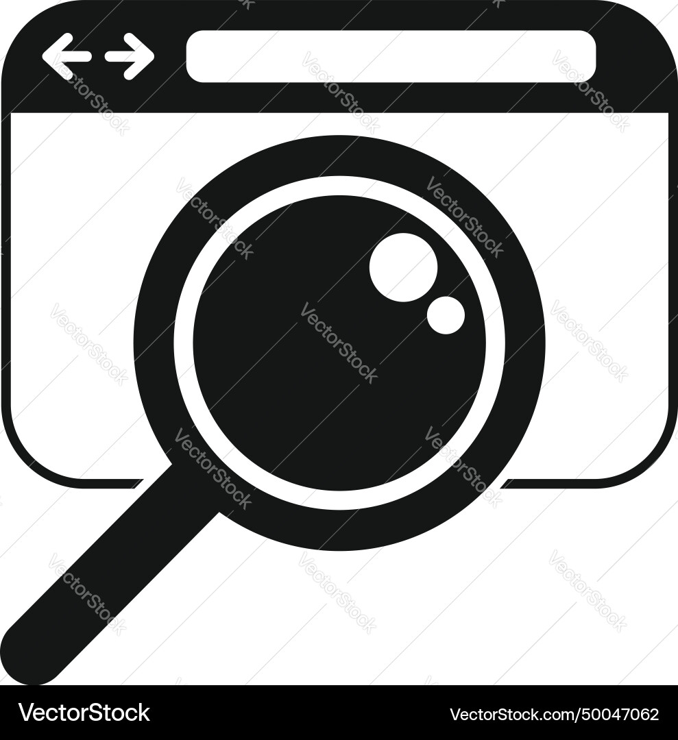 Web search data icon simple seo engine Vector Image