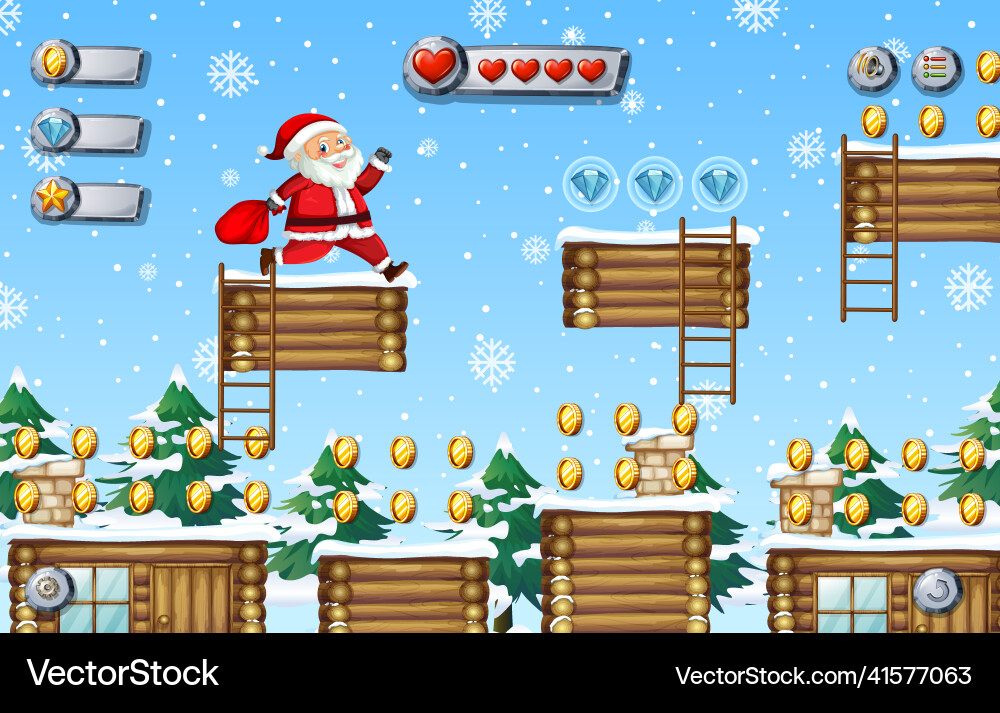A game template snowing background A game template snowing background vector image