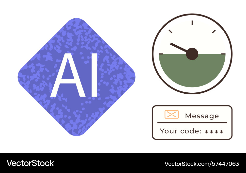 Ai automation concept with speedometer and secure Ai automation concept with speedometer and secure vector image