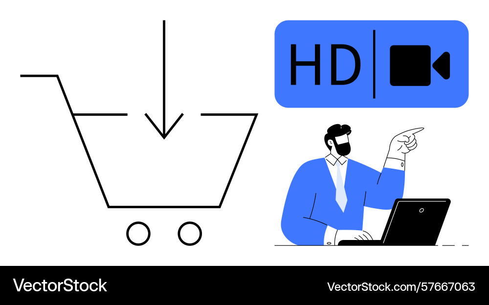 E-commerce concept with digital downloads and high Vector Image