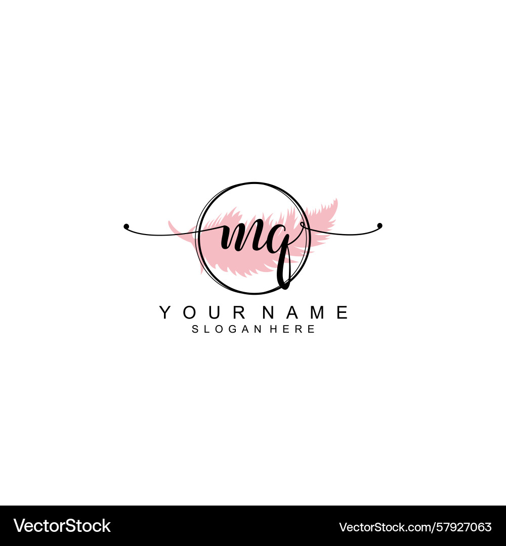 Handwriting logo concepts with initial mq Vector Image