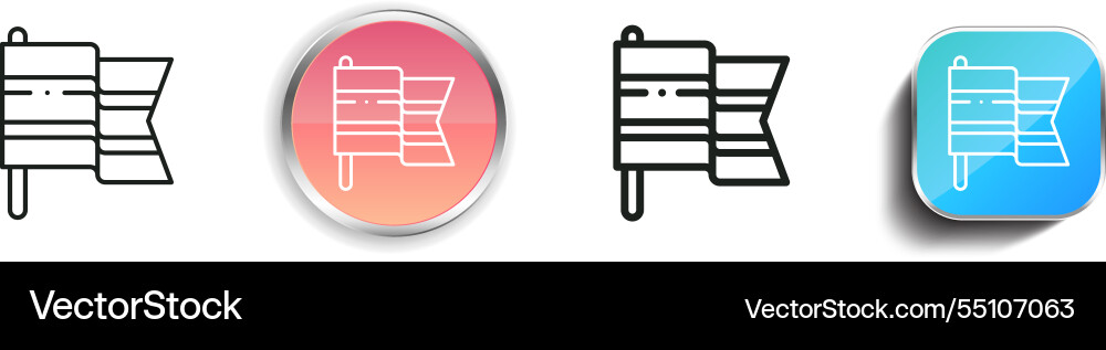 Kenya icon thin linear regular and button style vector image