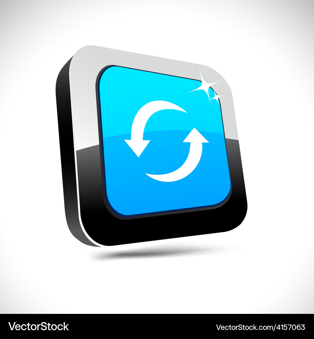 Refresh 3d square button Vector Image