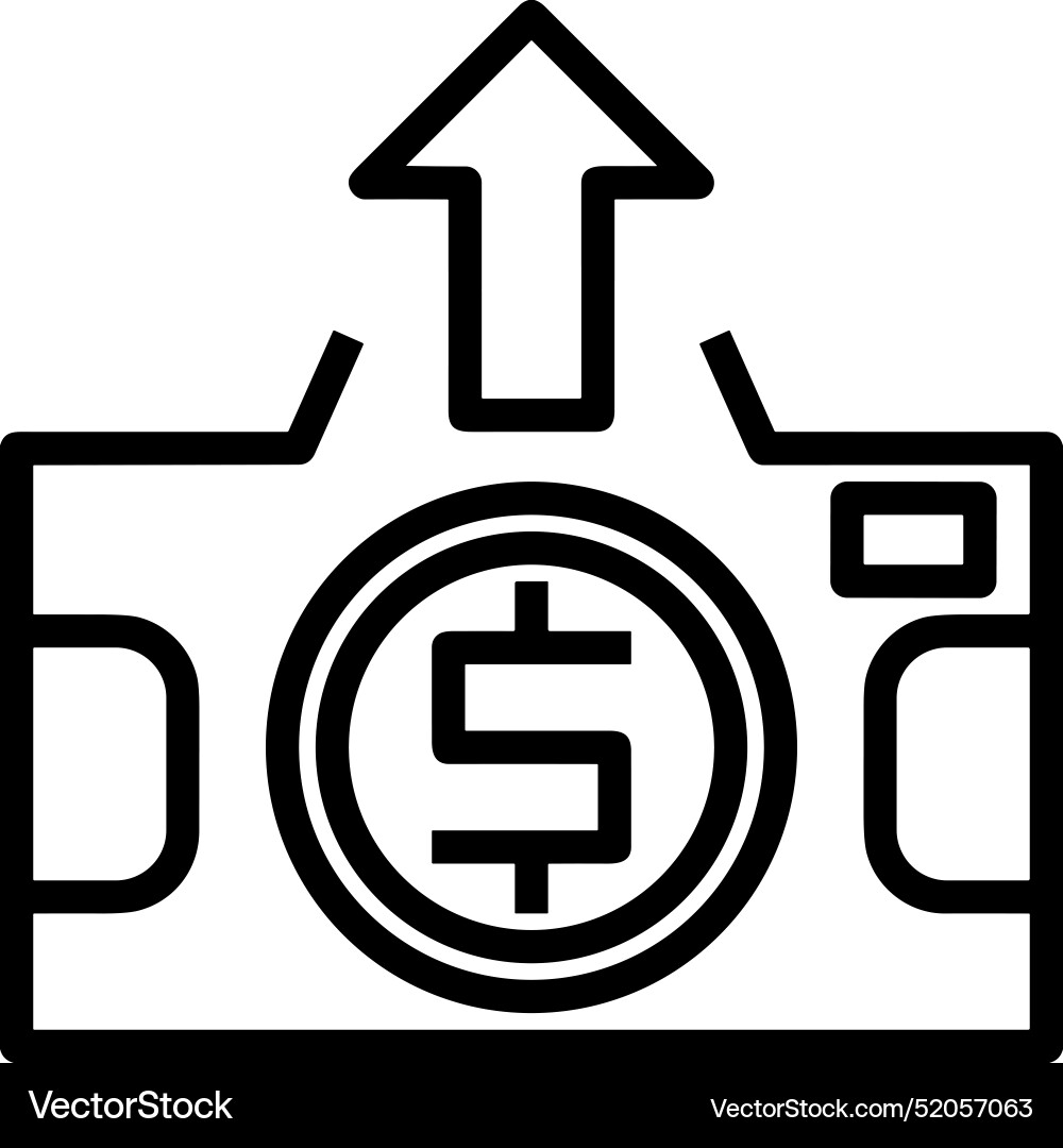 Upload outline icon symbol image Upload outline icon symbol image Vector Image
