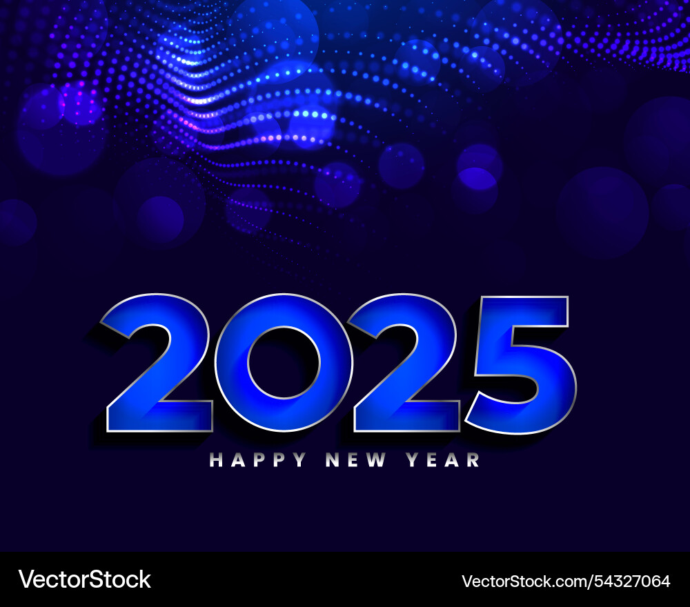 2025 new year party background with bokeh effect Vector Image