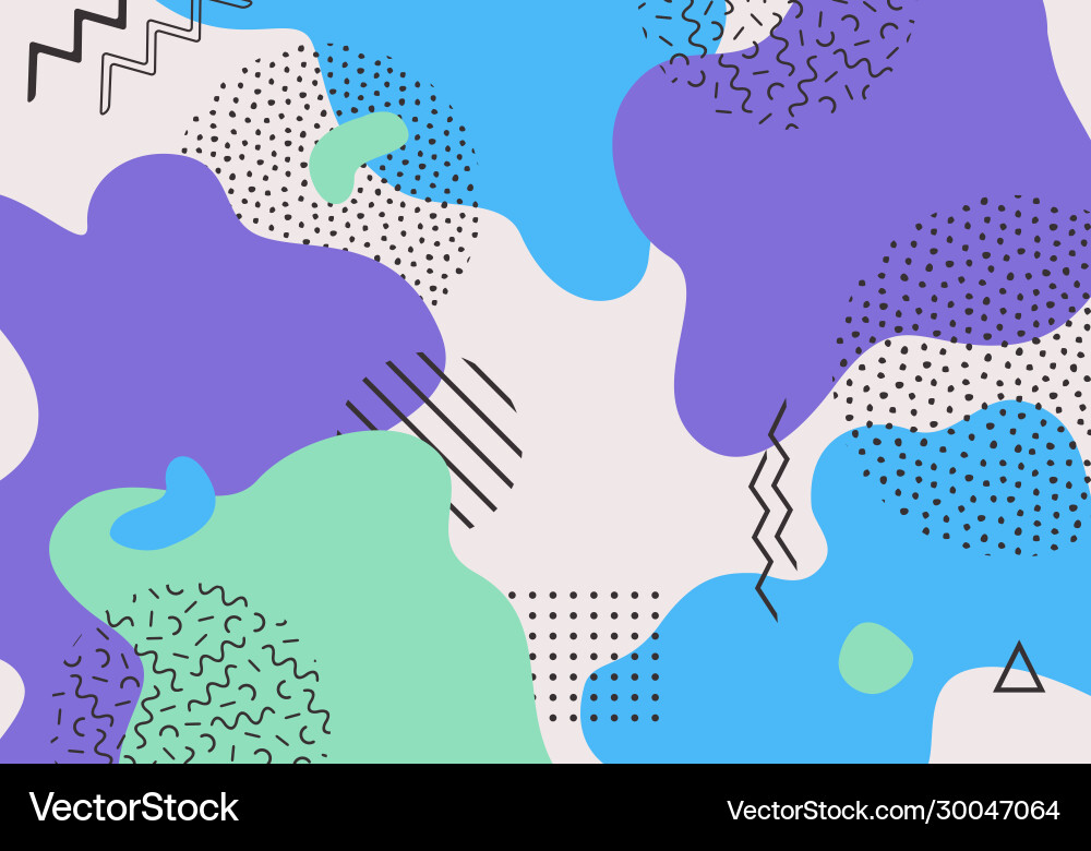 Abstract Memphis Pop Art Pattern Vector Image