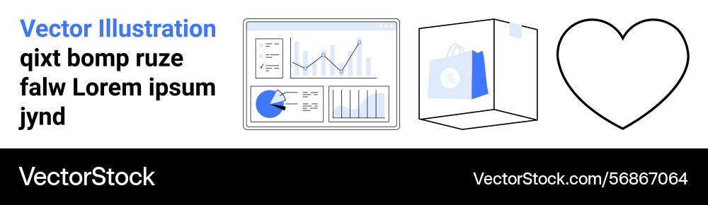 Analytics dashboard 3d file storage and heart Analytics dashboard 3d file storage and heart vector image