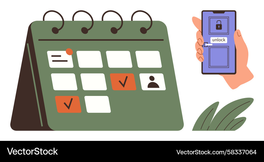 Calendar & Task Scheduling App Vector Image