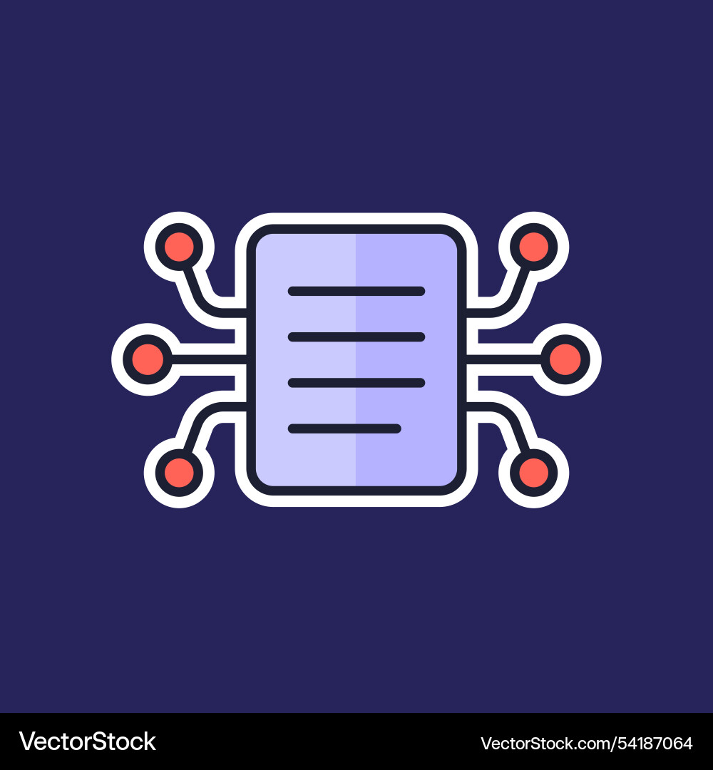 Compiling data icon with document outlined design vector image
