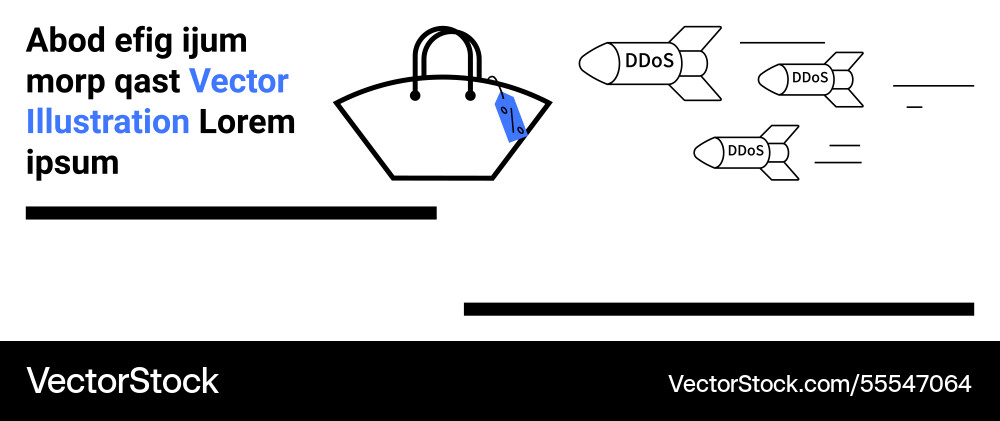 Cybersecurity concept with ddos attacks targeting Vector Image