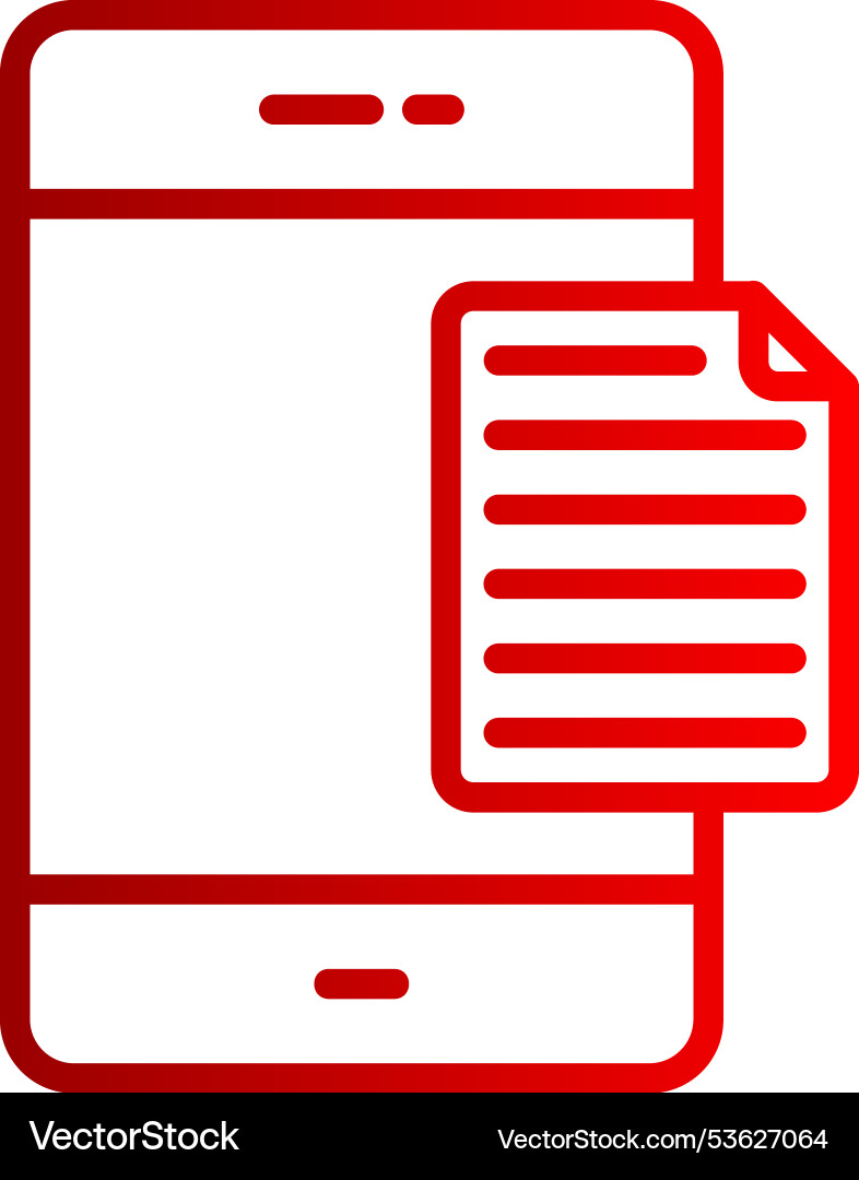Document line gradient icon Vector Image