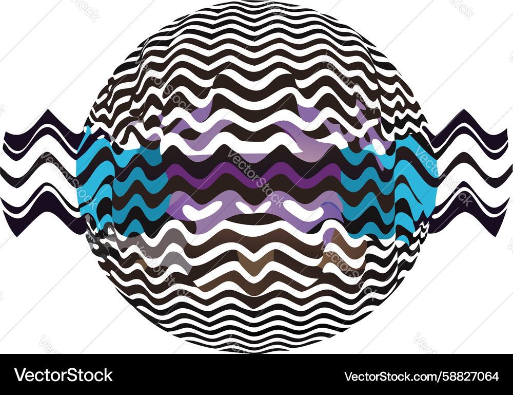Dynamic Zigzag Globe Vector Image