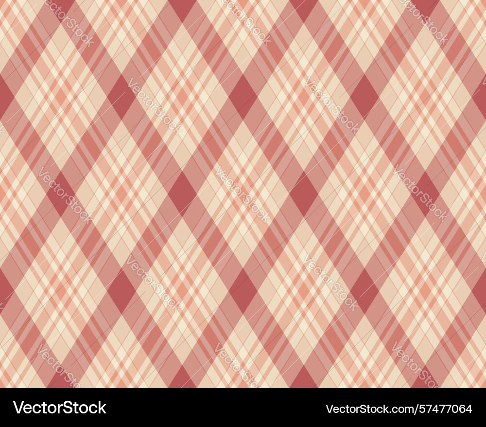 Elegant diagonal plaid pattern in soft peach Vector Image