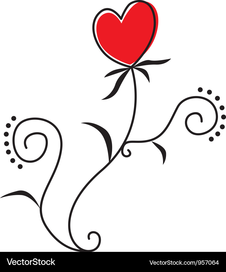 Flower heart Royalty Free Vector Image - VectorStock