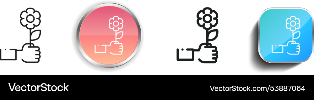Flower icon thin linear regular and button style Flower icon thin linear regular and button style Vector Image