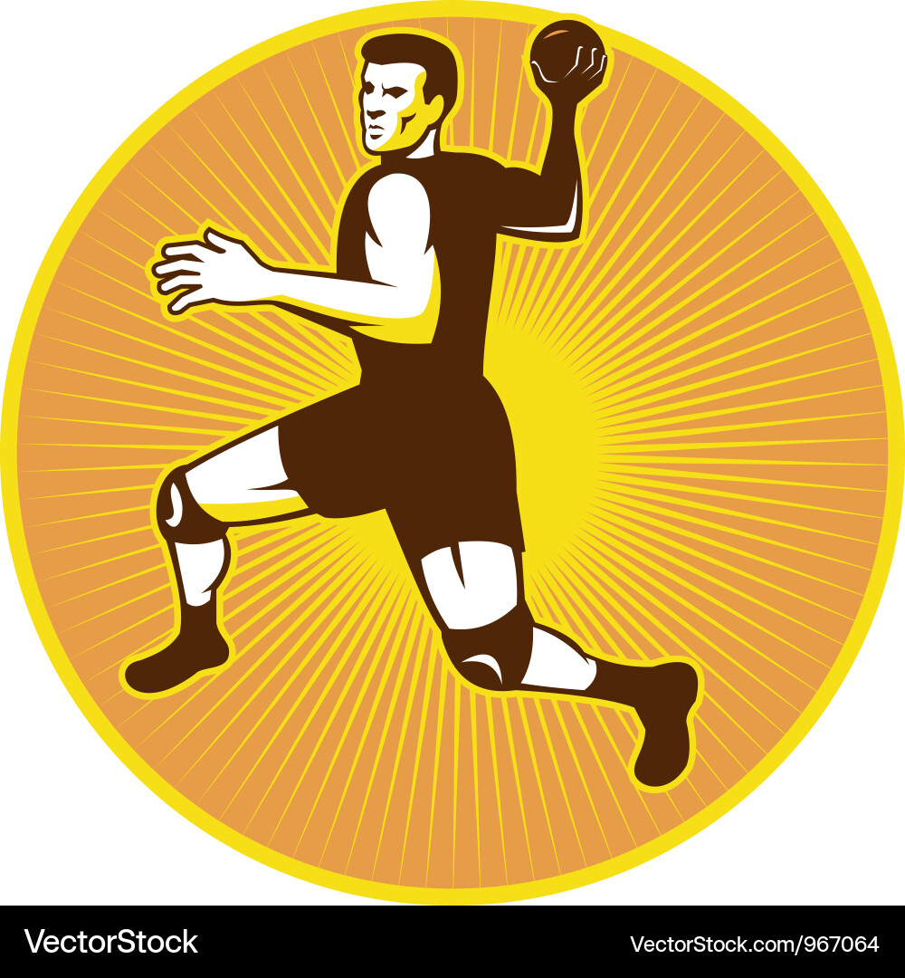 Handball Player Scoring Shot Vector Image