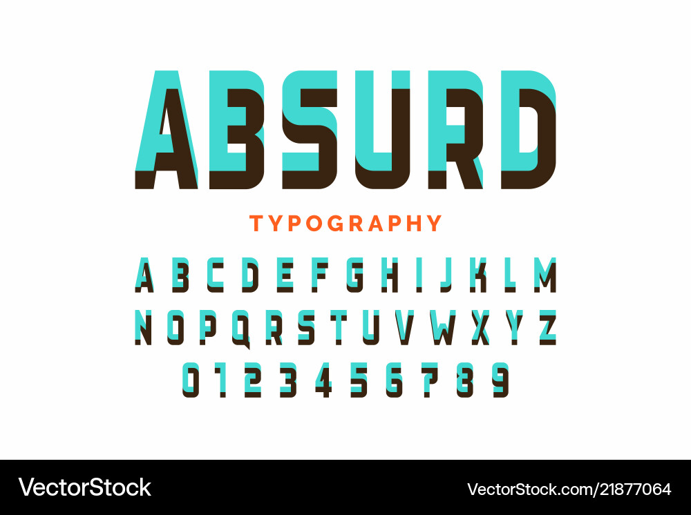 Impossible shape font design alphabet letters vector image