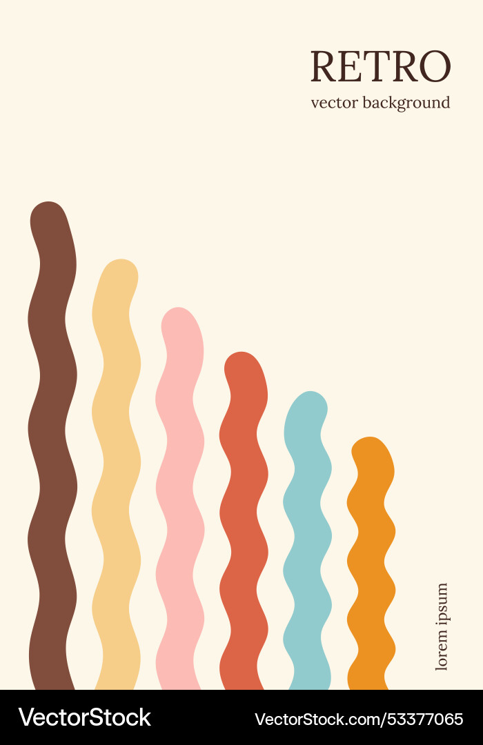 Abstract background design in simple retro style vector image