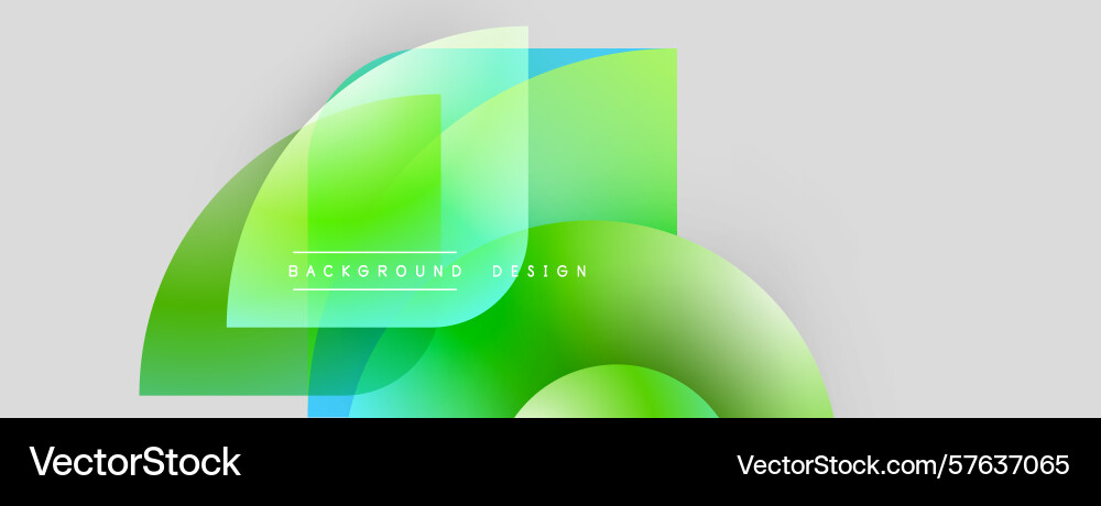 Abstract green shapes overlap creating dynamic Vector Image