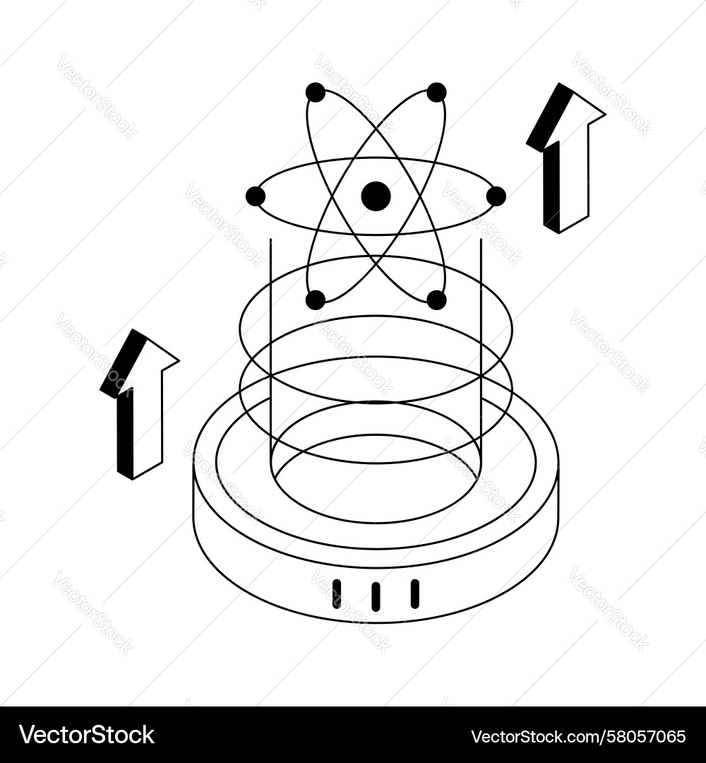 Quantum Computing Isometric Icon Vector Image